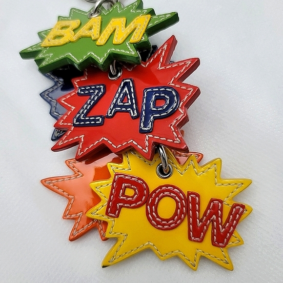 *Very Rare* Coach Comic Book Leather Keychain Bag Charm - Picture 4 of 15